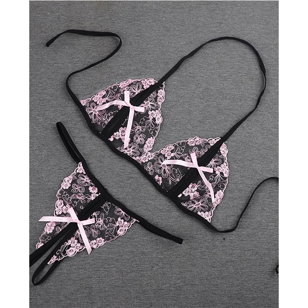 Bộ đồ lót ren xuyên thấu xẻ đáy sexy DL331 | BigBuy360 - bigbuy360.vn