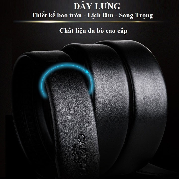 [Video SP Thật] Thắt lưng nam da bò Cartelo cao cấp TL-111i