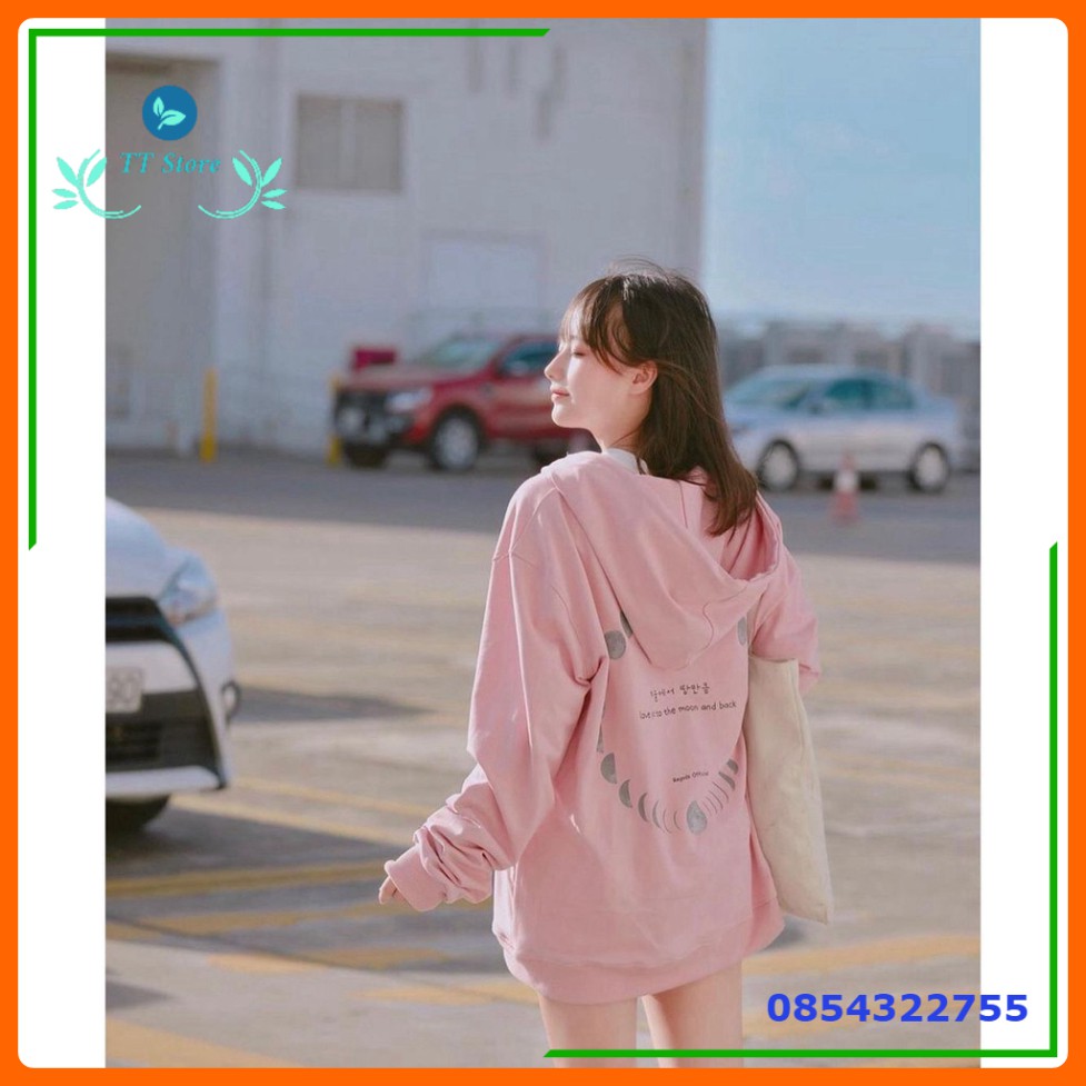 (mới) ÁO HOODIE THE MOON HỒNG ĐEN - ÁO KHOÁC NỈ REGODS TRÁI ĐẤT love you -👗TTshop👑