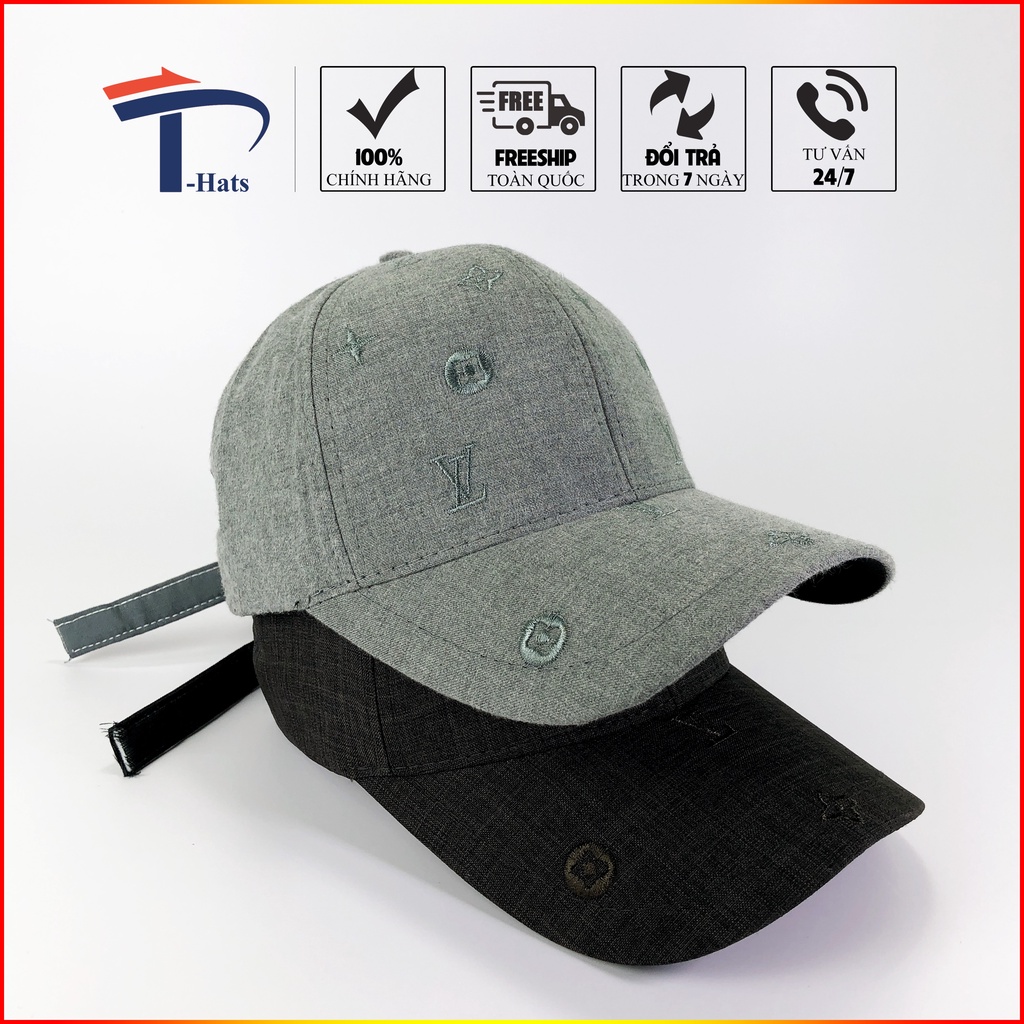 Mũ lưỡi trai, nón kết unisex thêu họa tiết LV full tag form cứng khóa đồng thời trang nam nữ