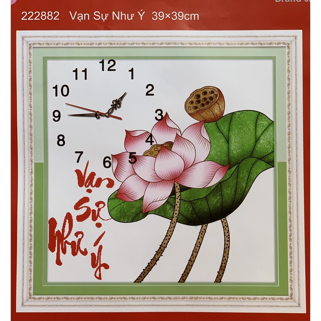 Tranh thêu đồng hồ vạn sự như ý 222882