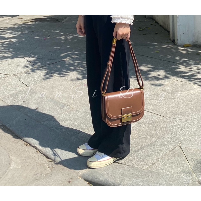 Túi xách đeo chéo JanSi, túi đeo vai kẹp nách basic khoá phím đàn likeaut sz22 -