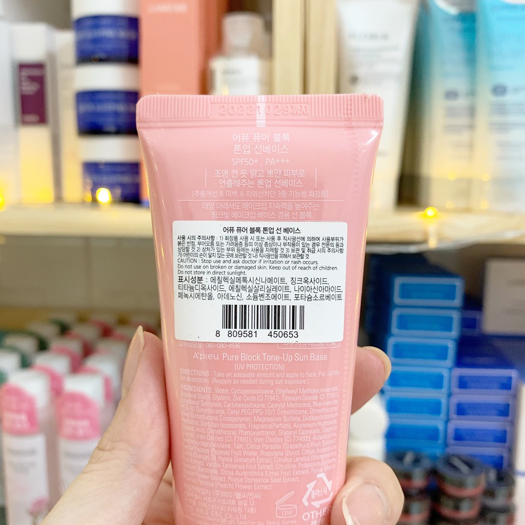 Kem Chống Nắng Nâng Tông A’pieu Pure Block Tone-Up Sun Base SPF 50+ PA+++ | BigBuy360 - bigbuy360.vn