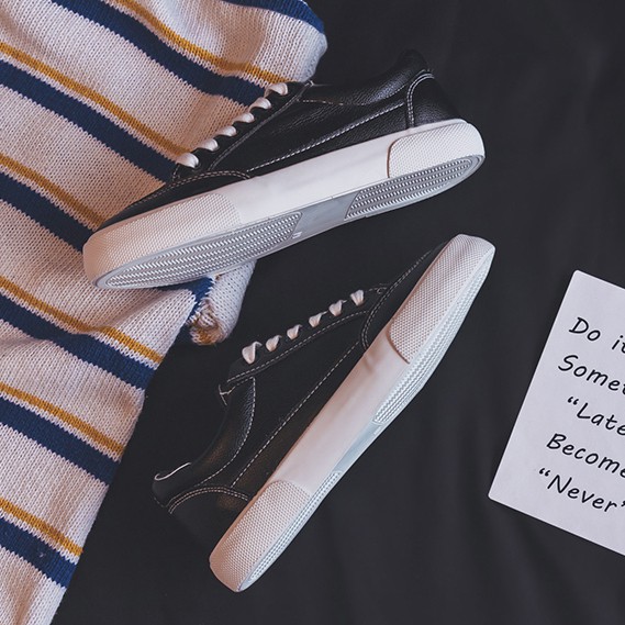 Giày Sneaker Nam G04 Màu Trắng Và Đen Da Cao Cấp | BigBuy360 - bigbuy360.vn