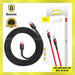 Cáp sạc nhanh và truyền data tốc độ cao Baseus Cafule C to C PD 60W cho Smartphone/ Tablet / Macbook/ Laptop