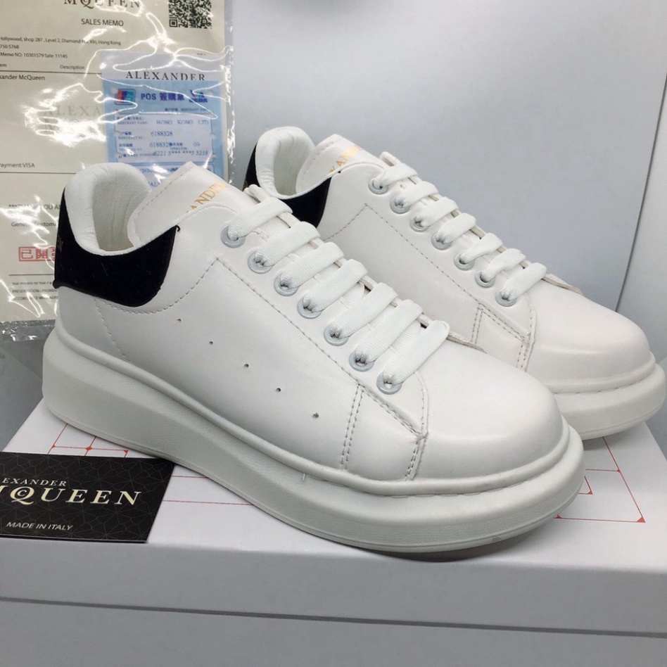 [FREE SHIP] Giày thể thao nam nữ cao cấp full bill box - Giày MCQ đẹp độn đế 3cm cổ thấp màu trắng gót đen Hot Trend D13 | BigBuy360 - bigbuy360.vn