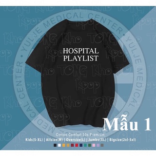 Áo thun phông đen trắng in hình HOSPITAL PLAYLIST Chuyện Đời Bác Sĩ phim ảnh hàn quốc thời trang nam nữ xinh xắn