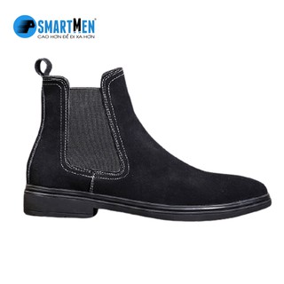 Giày da bò cao cổ SMARTMEN STREETMEN Đen