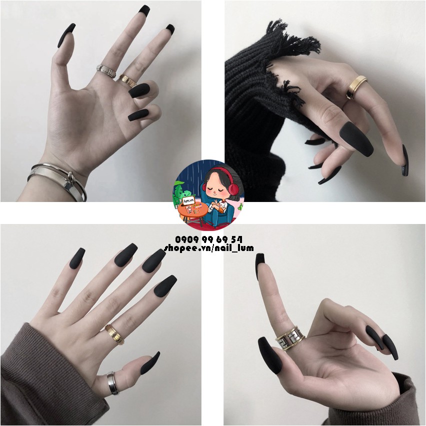 Móng Giả - Nail Dài Đơn Màu [Sẵn Keo - Đóng Hộp 24 Mẫu Đủ Size]