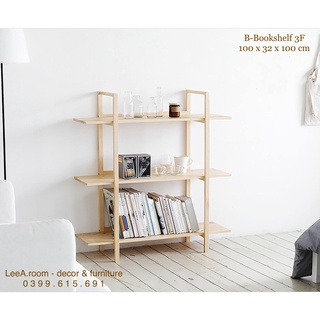 Kệ Sách Gỗ 3 Tầng Cao Cấp - B-Bookshelf Natural
