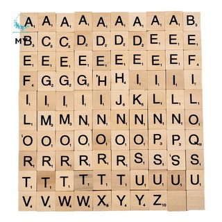 Bộ 100 miếng gỗ trò chơi bức thư lác đác in chữ tiếng Anh sáng tạo