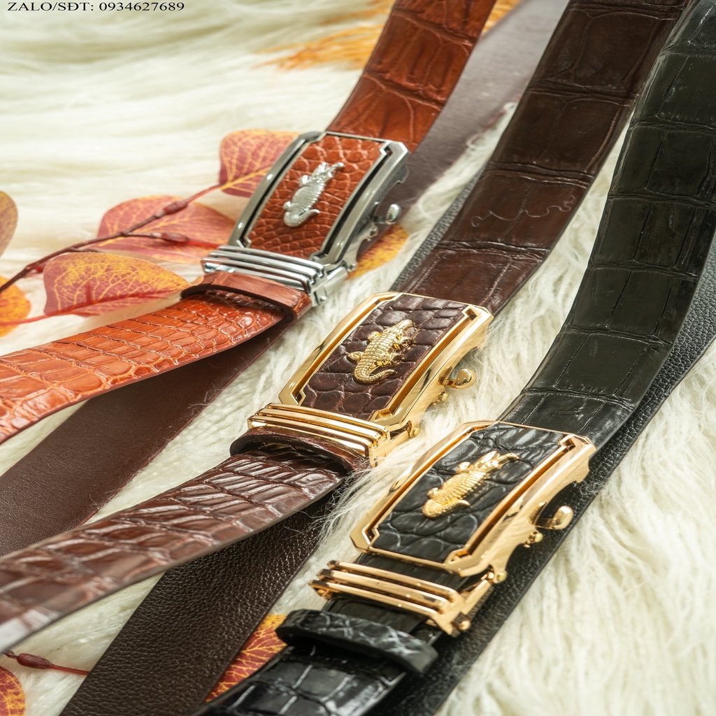 Thắt lưng nam cao cấp, dây lưng da nam, thắt lưng cá sấu, dây lưng cá sấu da bụng dây nối.