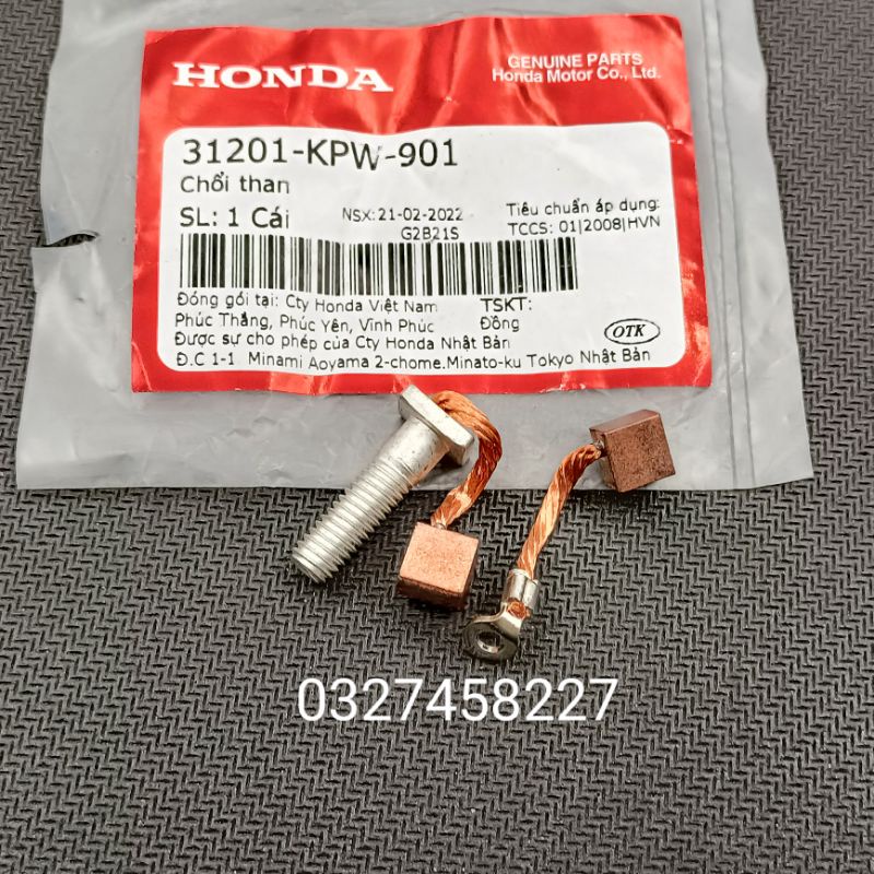 Bộ chỗi than motor đề xe FUTURE NEO, X, Mập 125... zin honda
