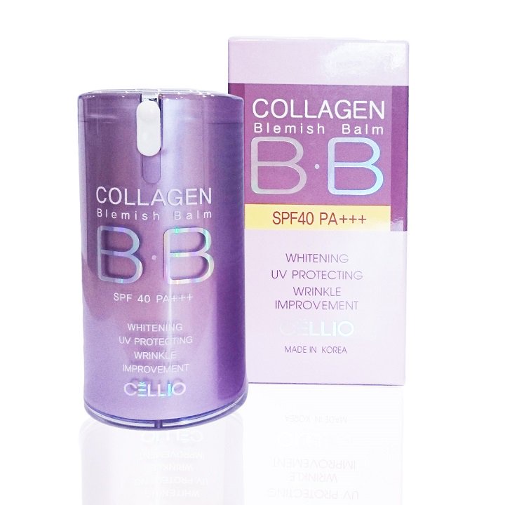 Kem nền BB Cellio Collagen Blemish Balm SPF 40 PA+++ #21 Mỏng mịn có chống nắng dưỡng da ngay cả khi trang điểm.