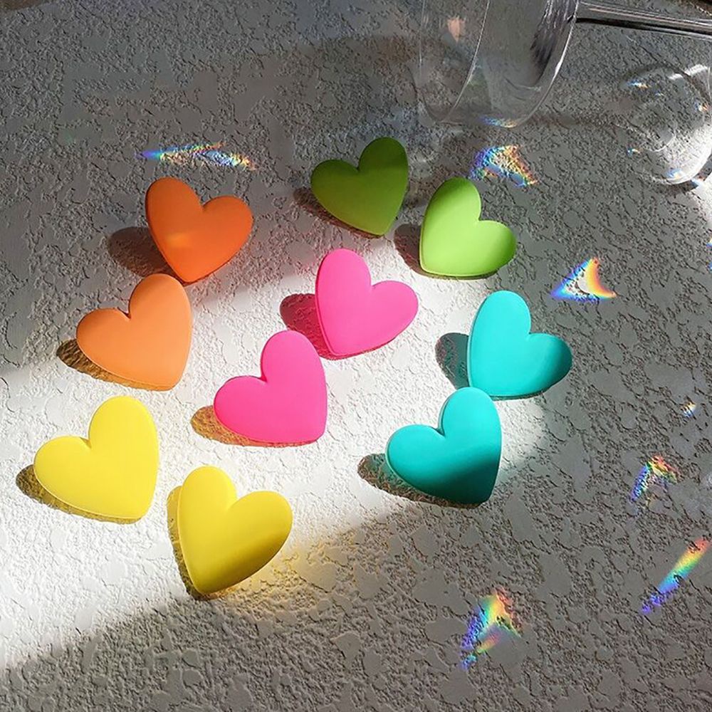 Bông tai hình trái tim bằng acrylic phong cách Hàn Quốc thời trang cho nữ