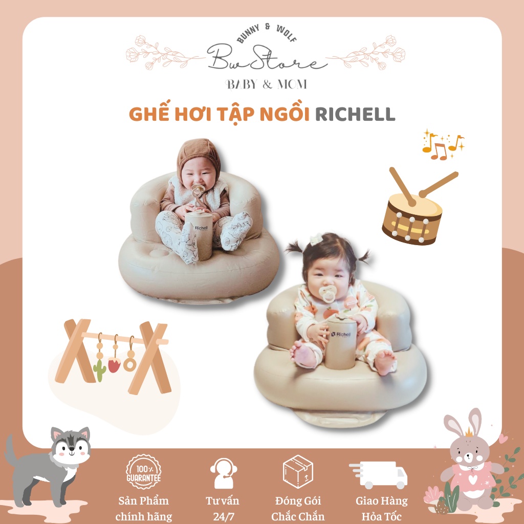 [Cam kết chính hãng] Ghế Hơi Tập Ngồi Richell Phiên Bản Nội Địa Hàn