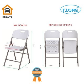 Ghế xếp Thanh Long HY-Y56 (57x46x83 cm) Màu trắng –  thích hợp với không gian của văn phòng, quán ăn, quán café..