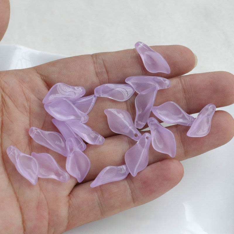 5 hoa lily thủy tinh 10*20mm nguyên liệu làm trâm làm trang sức cổ trang