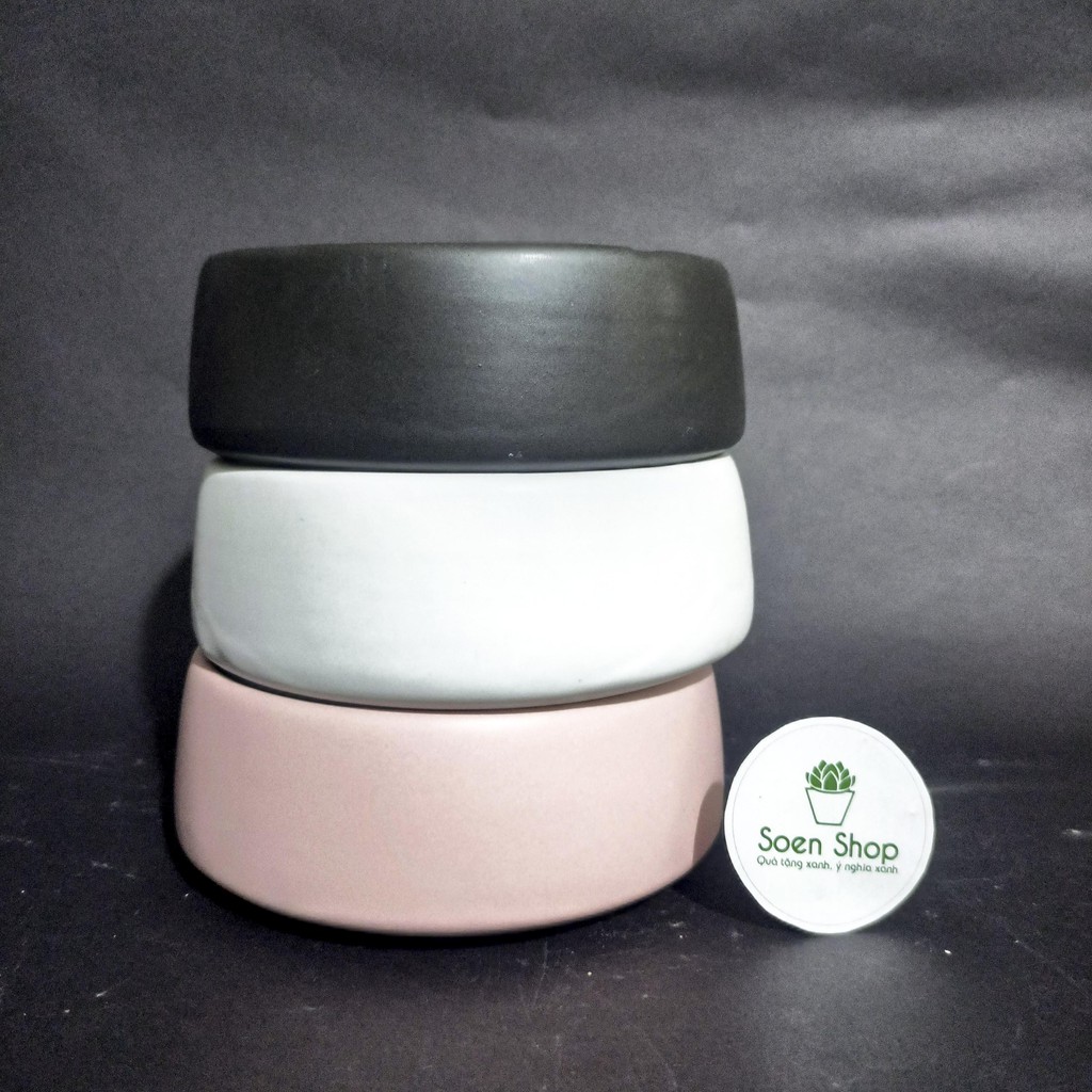 Chậu Trồng cây để bàn, cây kiểng mini, sen đá, xương rồng, cẩm nhung - Chậu kim cương miệng rộng