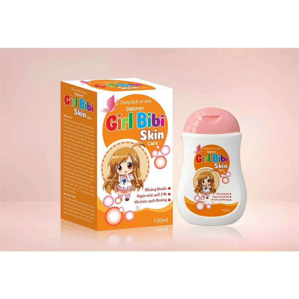 Dung Dịch Vệ Sinh Bé Gái - Girl Bibi Skin Care  -  Tonic Pharma  - Kháng Khuẩn, Ngăn mùi, An Toàn Sạch Thoáng -  150ml