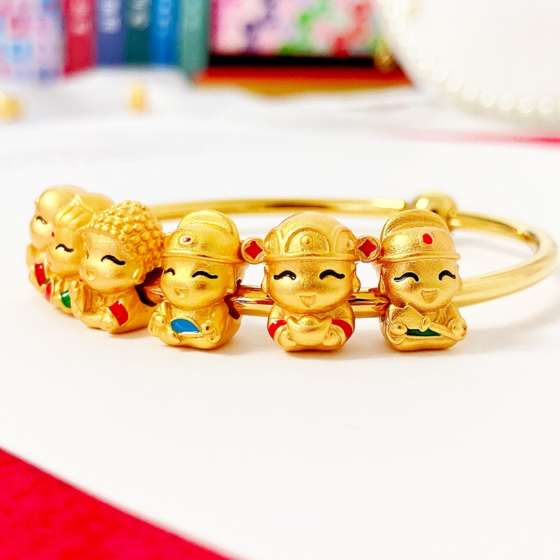 Vòng Tay Chuỗi Hạt Bồ Đề Mạ Vàng Kiểu Phật Giáo Dễ Thương