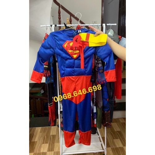 Trang Phục Siêu Nhân Superman Trẻ em hóa trang Quần áo siêu anh hùng bé Trai