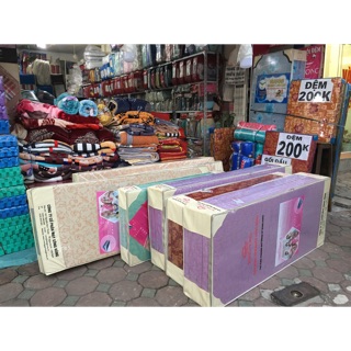 [Sale 30 %] Đệm bông tinh khiết Sông Hồng Vỏ bọc gấm gập 3 mảnh ( 1m2 x 1m9 x 5cm , 7cm , 9 cm )