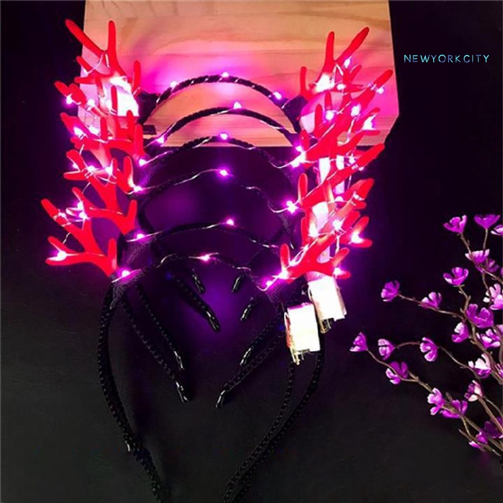 Băng Đô Sừng Hươu Có Đèn LED Phát Sáng Cho Giáng Sinh