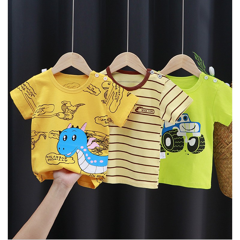 Áo Thun Ngắn Tay Mùa Hè 2021 Cho Bé Từ 1 Đến 7 Tuổi, Hàng QC loại 1, Cotton tinh khiết. A34s