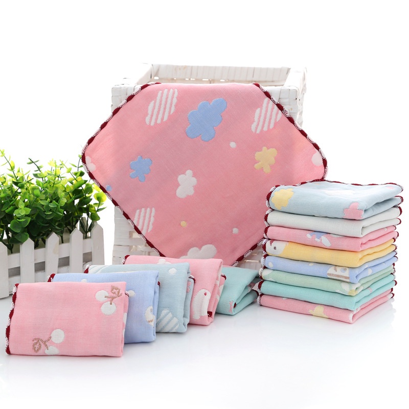 Khăn tắm Soffny bằng cotton 6 lớp hình vuông thấm nước tốt cho trẻ em