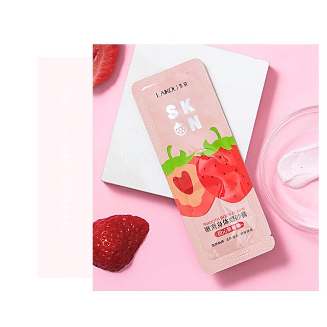 [Set 2 gói] Tẩy tế bào da chất toàn thân body sạch sâu sáng bóng dâu tây bơ nội địa trung laiko | BigBuy360 - bigbuy360.vn