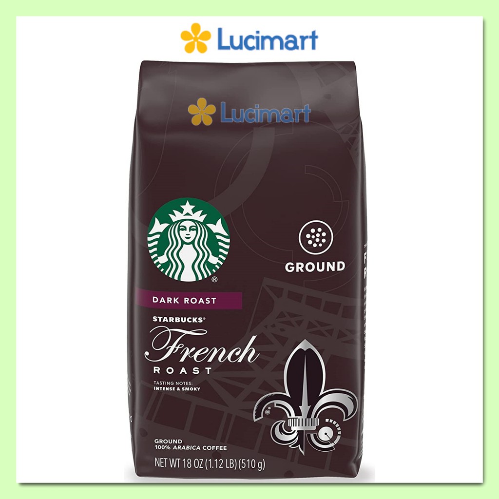 Cà phê Starbucks rang xay sẵn 100% Arabica Coffee Dark Roast 510g [Hàng Mỹ]