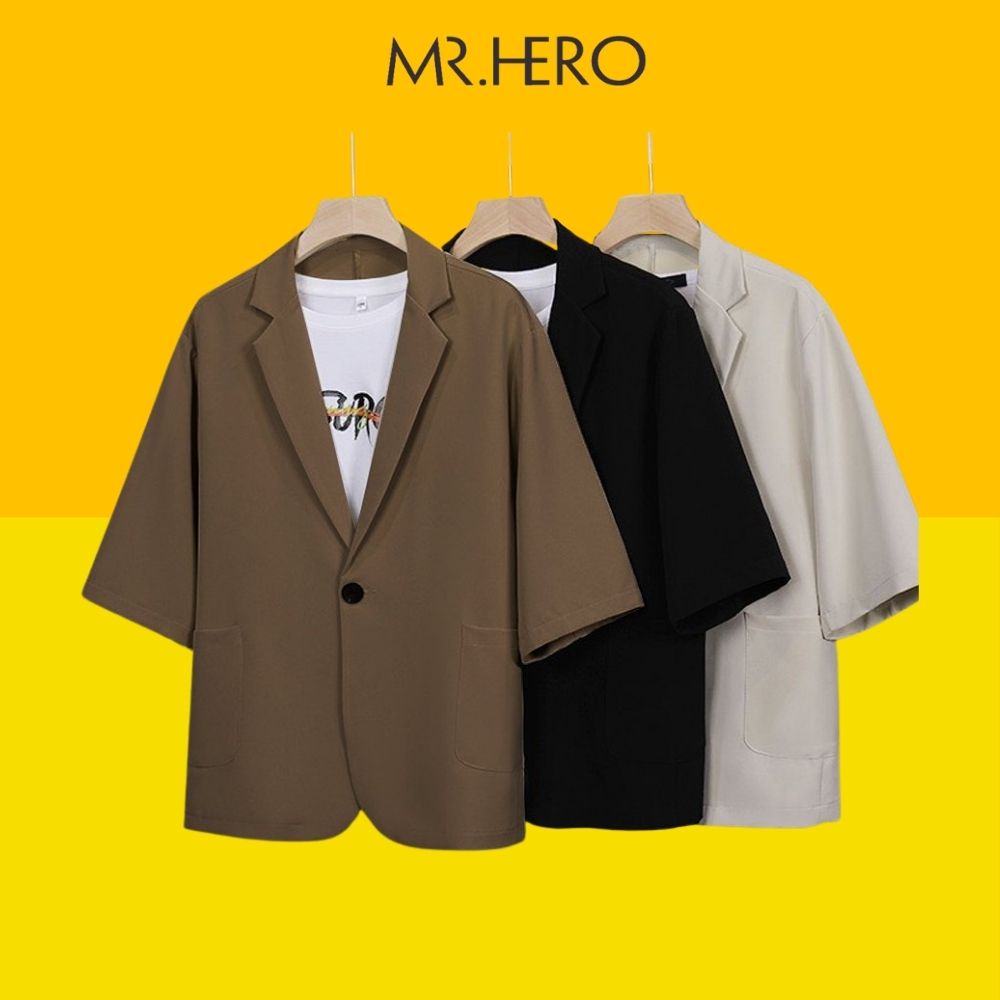 Set blazer nam tay lỡ quần âu công sở chun co giãn thoải mái Set08 M.RO bộ vest nam form rộng thời trang Hàn Quốc Mrhero