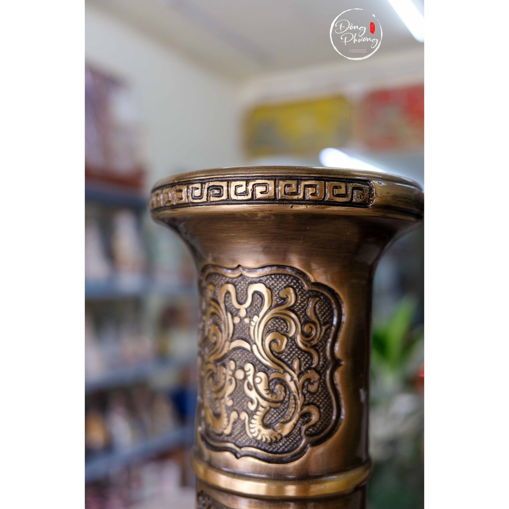 ỐNG ĐỰNG NHANG (ỐNG HƯƠNG) ĐỒNG ĐEN CAO CẤP DÙNG CHO TRANG THỜ GIA TIÊN