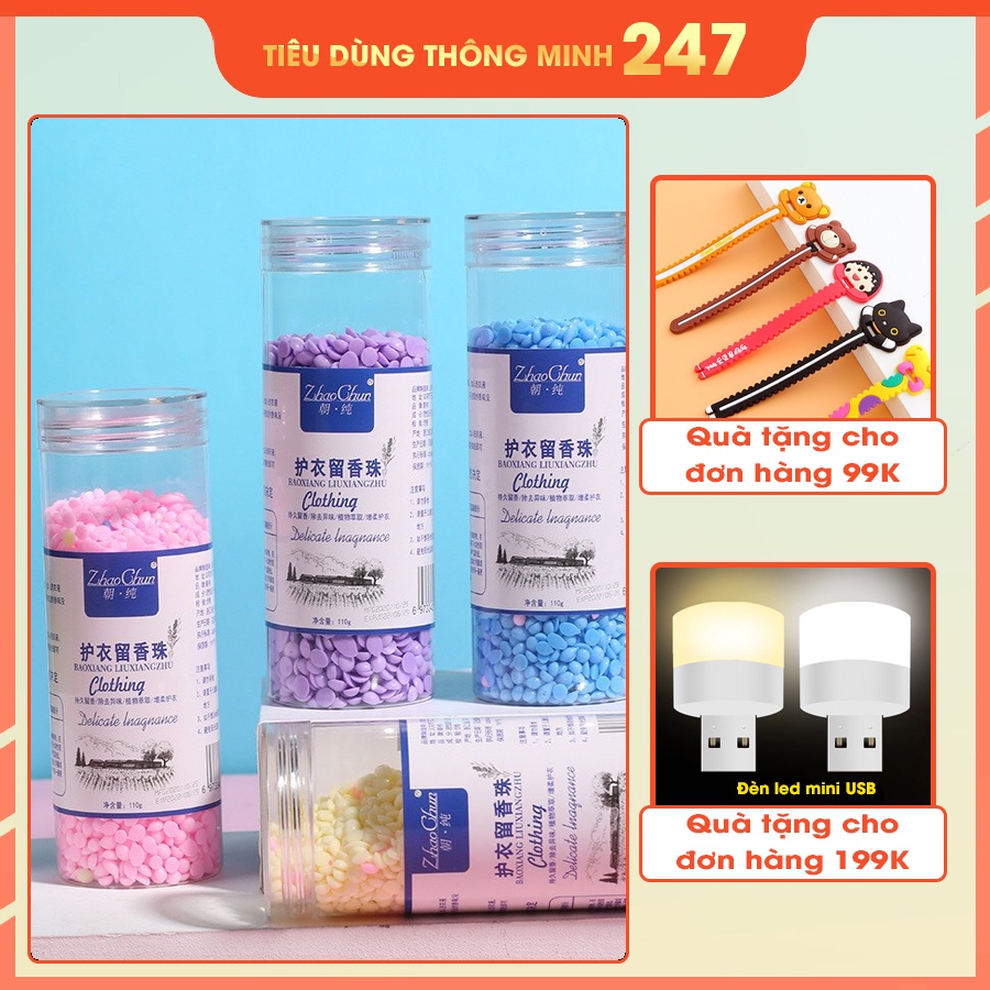 Viên Xả Thơm Quần Áo Nội Địa - Hạt Xả Thơm Làm Mềm Vải Hạt Giặt Lưu Hương Thơm Lâu Dài Tiện Lợi Cho Máy Giặt - Hộp 110G