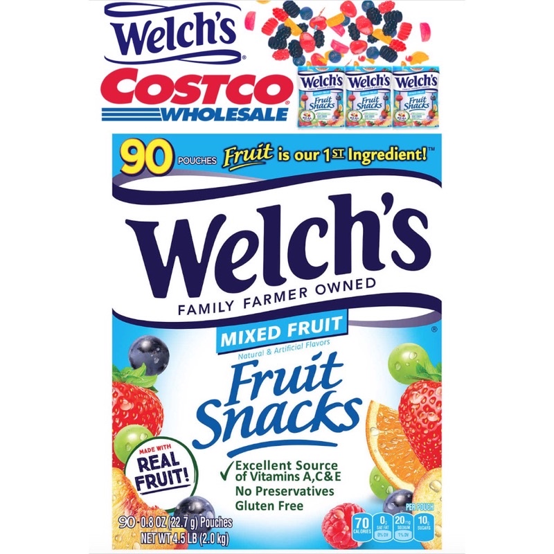 Tách Lẻ 1 túi Kẹo Dẻo Trái Cây Tự Nhiên Welch's Mỹ Túi 22.5g [Tách Lẻ 1 Túi]
