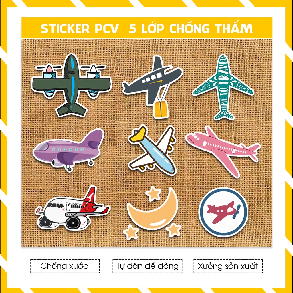 Sticker Máy Bay Dán Nón Bảo Hiểm | STK 200 | Hình Dán Mũ Bảo Hiểm Chống Nước Cắt Sẵn Tại Azsticker