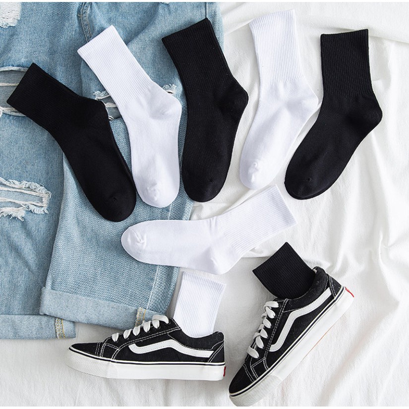 Vớ Cổ Cao Cao Màu Trơn in Chữ XX Thời Trang Cho Nam Và Nữ