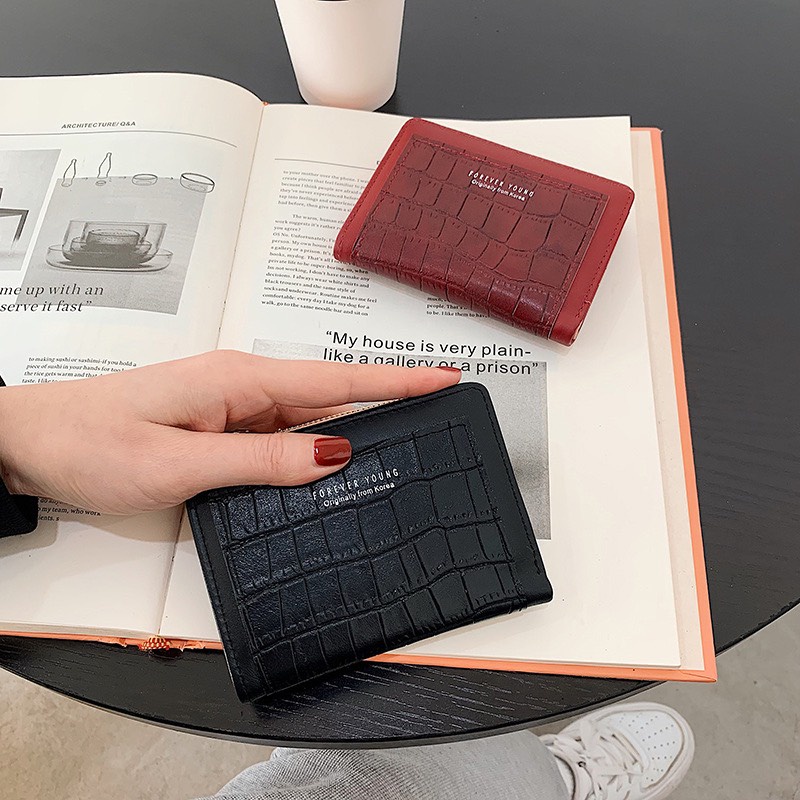 Ví nữ đựng tiền nhiều ngăn 582 chất da retro phong cách thanh lịch