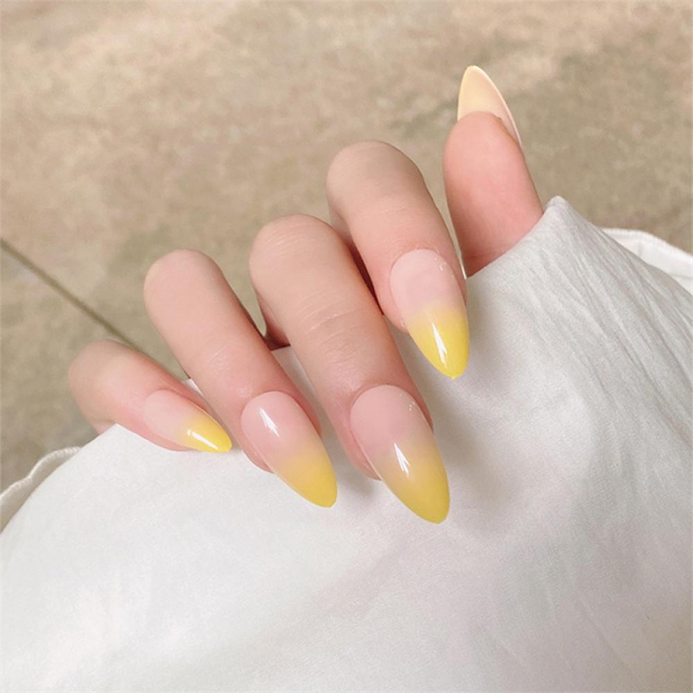 Set 24 Móng Tay Giả Nhiều Màu Sắc Có Thể Tháo Rời L6P5