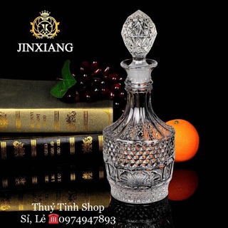 Bình, chai đựng rượu thuỷ tinh đẹp cao cấp 850ml. mẫu số 8