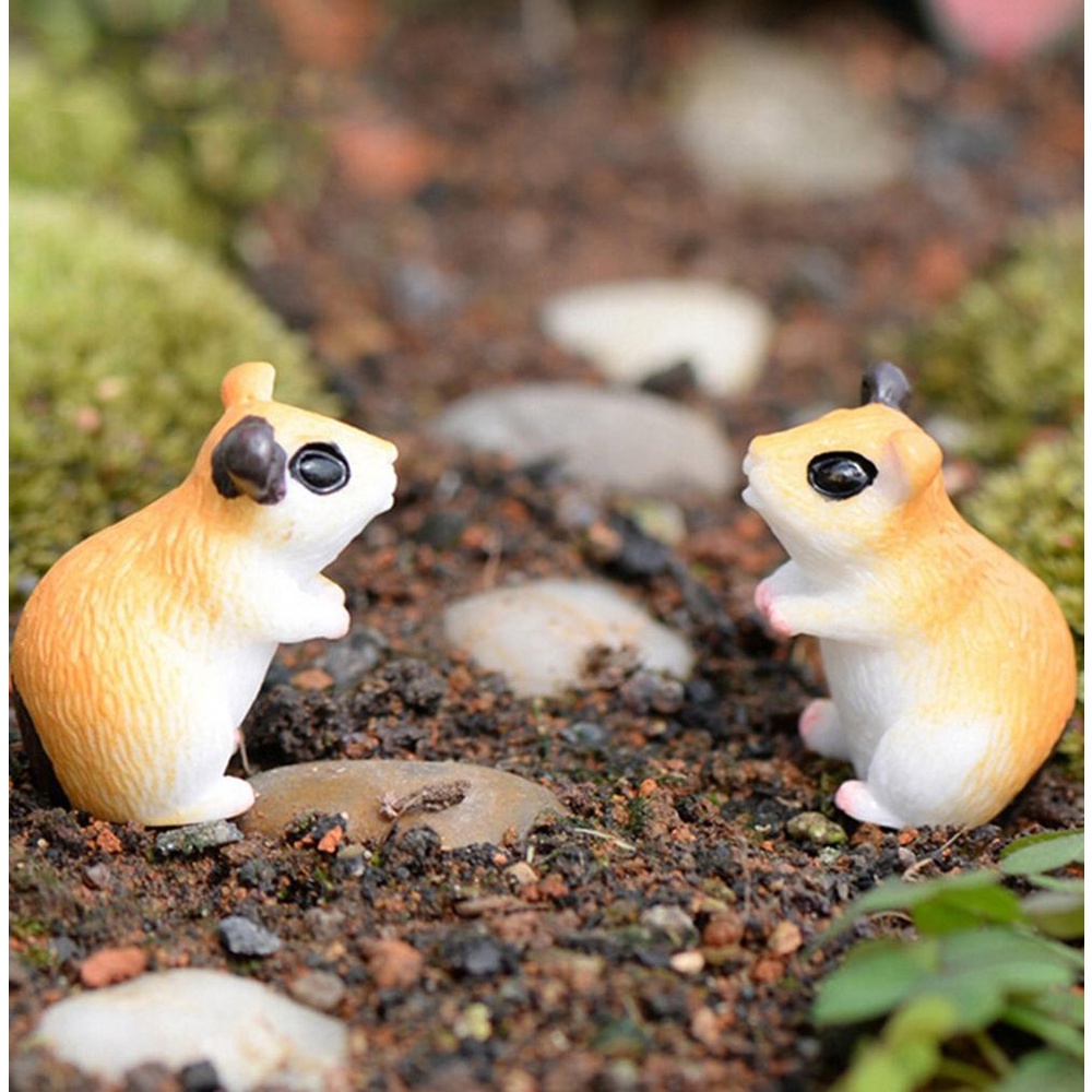 Mô Hình Chuột Hamster Mini Bằng Nhựa Resin Trang Trí Sân Vườn