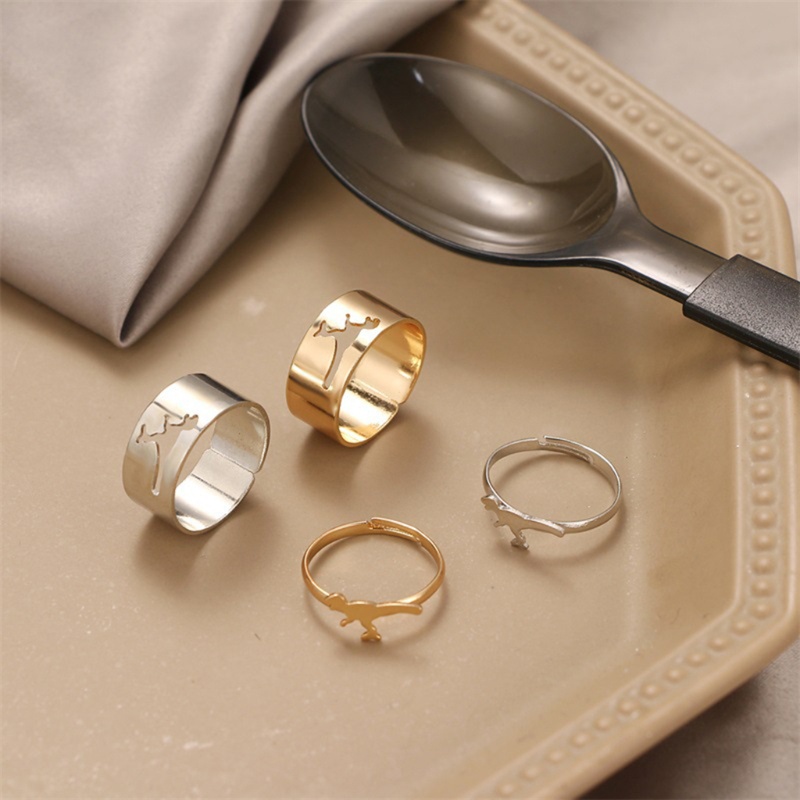 Set 2 Nhẫn Cưới Dạng Mở Có Thể Điều Chỉnh Kích Cỡ Dành Cho Cặp Đôi