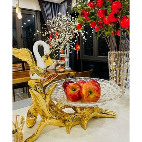 đĩa đựng hoa quả cao cấp. dĩa đựng trái cây phượng hoàng. đĩa đựng trái cây chim công cao cấp. đĩa chim công cao cấp