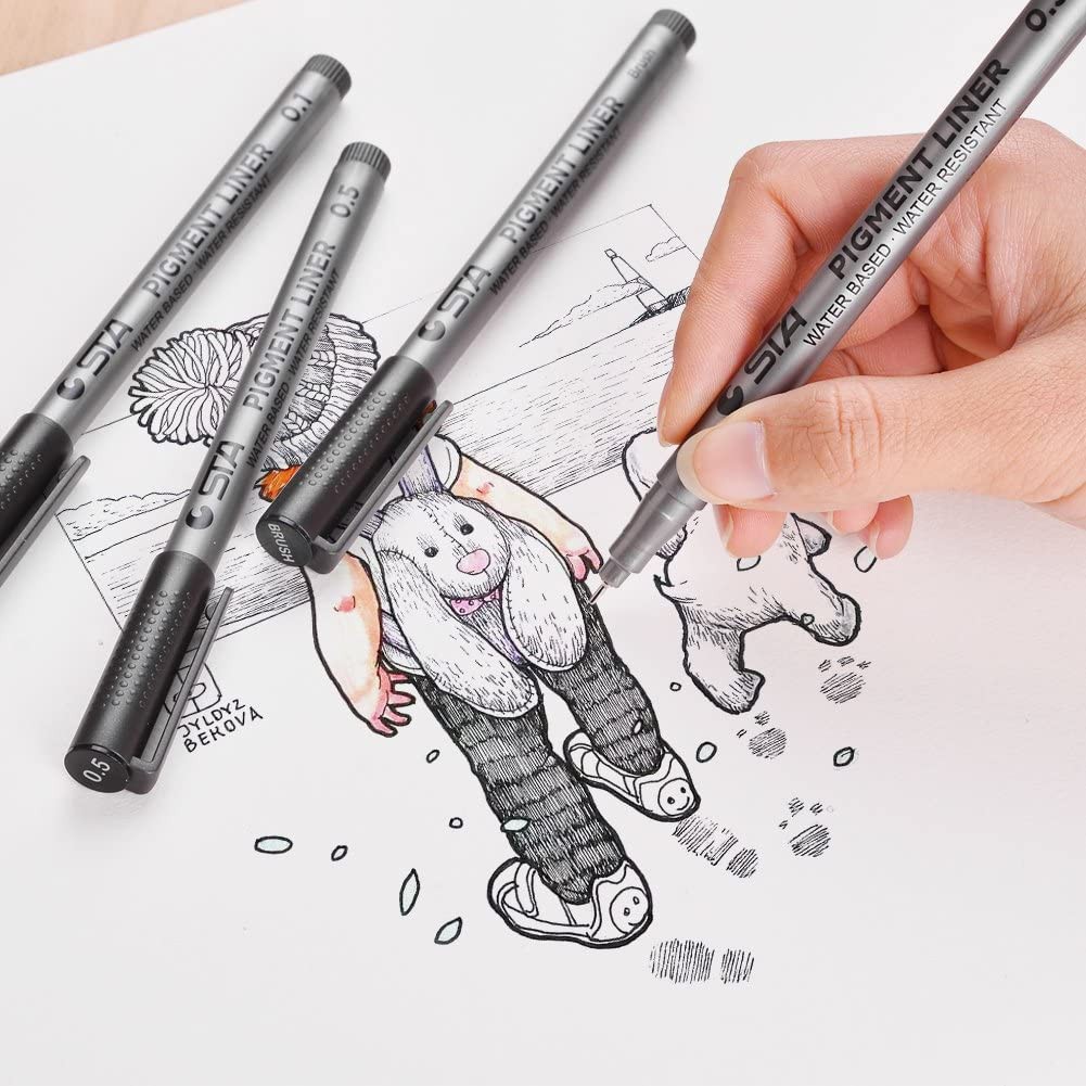 1 Bút Lông Mực Đen Ngòi Mảnh Vẽ Viết Chống Thấm Nước C6986