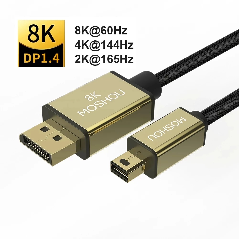 Cáp Moshou DP 1.4 DisplayPort sang DP 8K 60Hz 4K 144Hz 32.4Gbps Dây Video HDR