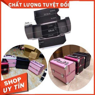 Cốp nhôm 2 khuy hàng có sẵn - đựng dụng cụ mi, phun xăm , đồ nail  , mekeup size 33*23*29
