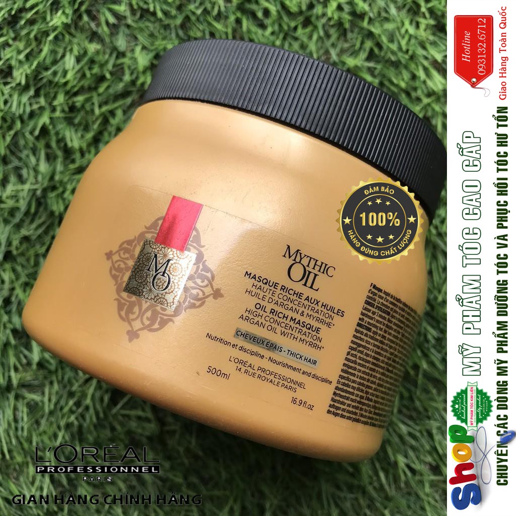 [L'oreal-chính hãng] Dầu hấp nuôi dưỡng cho tóc khô sơ hư tổn Mythic Oil L'oreal Masque 500ml