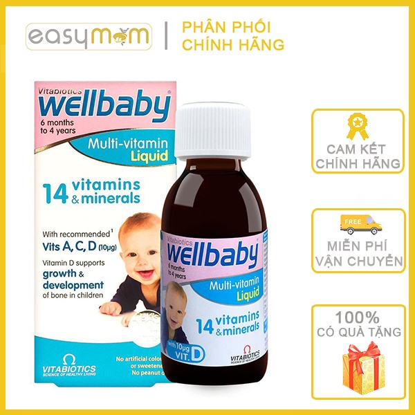 Vitamin tổng hợp Wellbaby Multy-vitqmin Liquid nội địa Anh cho bé