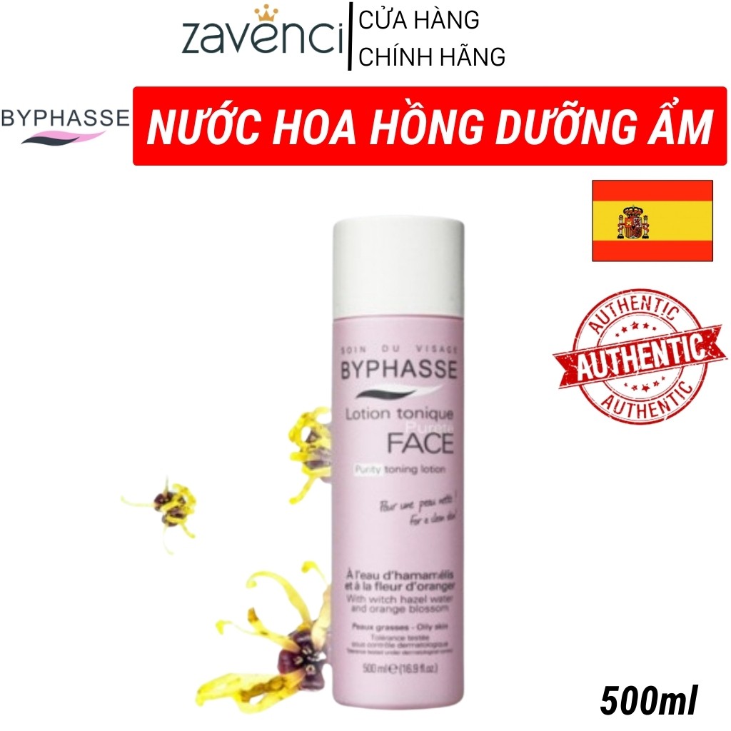 Nước hoa hồng NHH123887 BYPHASSE chiết xuất hoa hồng không cồn dành cho mọi loại da Gentle Toning Lotion (500ml)